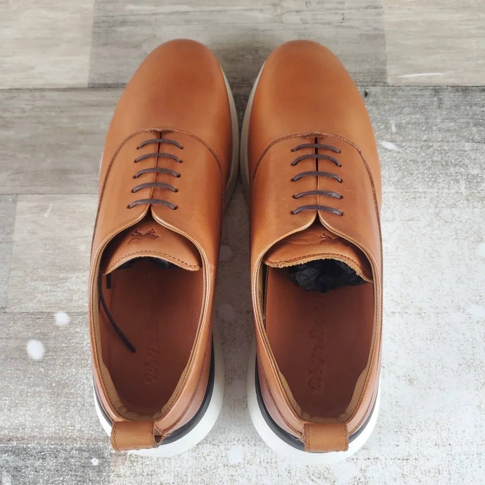 Wolf & Shepherd Crossover Longwing Men Oxford Sz 6 M Honey White Leather Lace Up